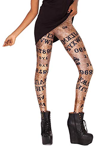 Image of QZUnique Leggings for Women, Halloween Full-Length Printed Legging Footless Elastic Yoga Pants, Regular and Plus Size