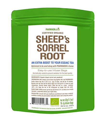 Sheep Sorrel Root Tea, Add-on for Essiac, Easy to Use infuser Bags, Value Pack, 16 infuser bags