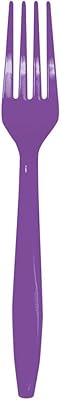 Creative Converting Amethyst Solid Purple Plastic Forks-24pc, 7