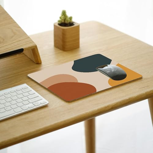 Image of My Print Shop Abstract Art Mouse Pad 9 x 7.5 Inch (23 x 19 cm) | Modern Minimalist Shapes Design | Non-Slip Rubber Base | Smooth Surface | 3mm Thick Mouse Pad for Office, Home & Study