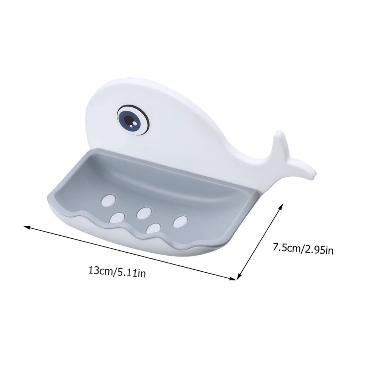 MUCKLILY 4pcs Whale Soap Racks Wall-Mounted Bathroom Soap Holders Creative Cartoon Design Safe Materials for