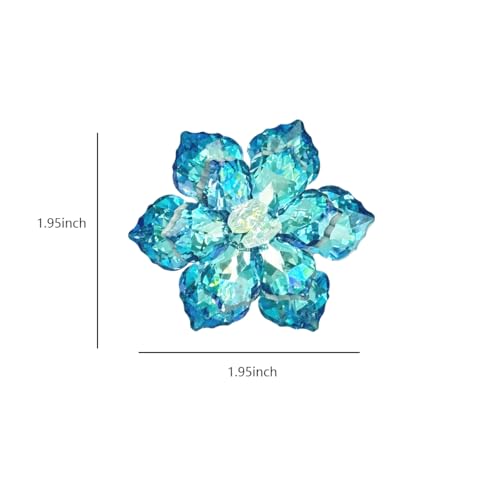 Image of Crystal Flower Brooch Pin for Women Dress Suit Bag Hat Broochs Pins Christmas Brooch Pin Wedding Party Birthday Dance Jewelry Accessories