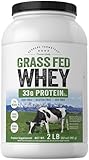 Carlyle Grass Fed Whey Protein Powder | 2lb | 33g of Protein Per Serving | Unflavored | Sugar and Hormone Free | Non-GMO and Gluten Free Supplement | by Herbage Farmstead