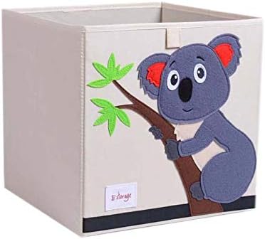 VMOTOR Foldable Animal Canvas Storage Toy Box/Bin/Cube/Chest/Basket/Organizer for Kids, 13 inch(Koala)