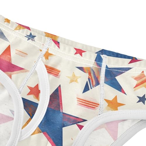 KLL 5 Pointed Stars Red Stripes Little Boys Soft Underwear Briefs Cute Children Panties4