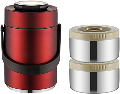 Twinstar ステンレスランチジャー 2段/3段 保温弁当箱大型フードサーモスジャー 真空304 ポータブルお弁当箱 食器ボックス フードコンテナ 8時間の保温通勤 運動会 通学 キャンプ (C-1.5L)