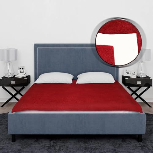 Image of Cotton Solid Waterproof Quick Dry Protector Dry Sheet|Breathable & Hypoallergenic Ultra Soft Fitted Baby Bed Protector Sheet for Toddler Children|King Size(XXL, 260x200cm, Maroon)