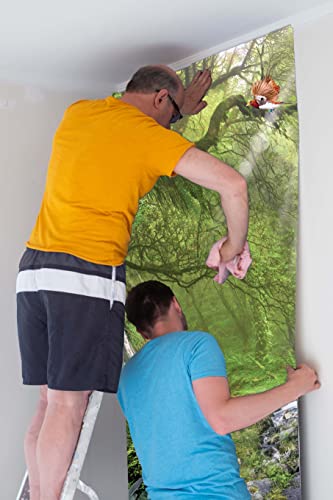 Tropical Rainforest Waterfall Wall Mural Photo Wallpaper Relax Calm Birds (Paper 220gsm Premium, X Large 1900mm x 1488mm)