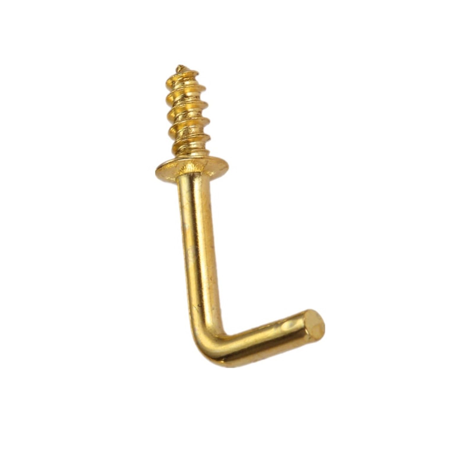 samogwintującym w kształcie litery L, L Shape Screw Ceiling Hooks Gold 25x10mm Pack Of 20
