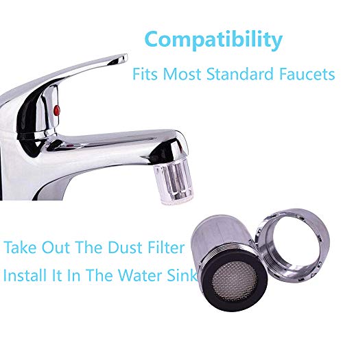 2 Pack 3-Color Temperature Sensitive Gradient Led Water Faucet Light Water Stream Color Changing Faucet Tap Sink Faucet For Kitchen/Bathroom (Led Faucet) #TOP1