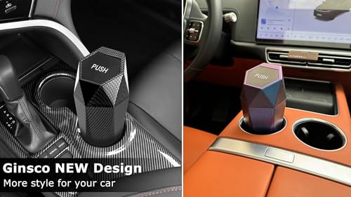 Image of Ginsco Car Trash Can with Lid, 2 Pack Mini Car Trash Can Cup Holder, Cars Garbage Can Car Accessories for Interior, Leakproof Car Trash Bin, Multipurpose Trash Can for Cars, Home (Iridescent Blue)