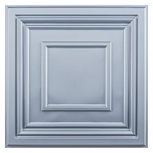 Image of Art3d Decorative Drop Ceiling Tile 2x2 Pack of 12pcs, Glue up Ceiling Panel Square Relief in Gray