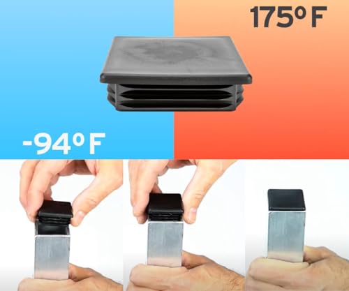 Image of Caplugs SQR-1-1 /4-14-20 - SQR Series - Plugs for Square Tubing, 40 Pack, to Fit Square Tube OD 1.250 inch x Height 0.52 inch, Wall Thickness 14-20 Ga. (.083-.035 inch), PE-LD, Black, Exterior Ribs (99395085)