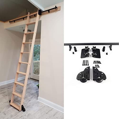 Kit rail pour échelle de bibliothèque roulante acier coulissante 500cm quincaillerie - 2