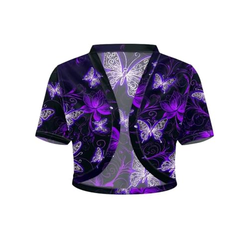 Image of Women's Shrug Short Sleeve Bolero Open Front Knit Party Tulle Cardigan Cropped Cardigan Shoulder Cover Up