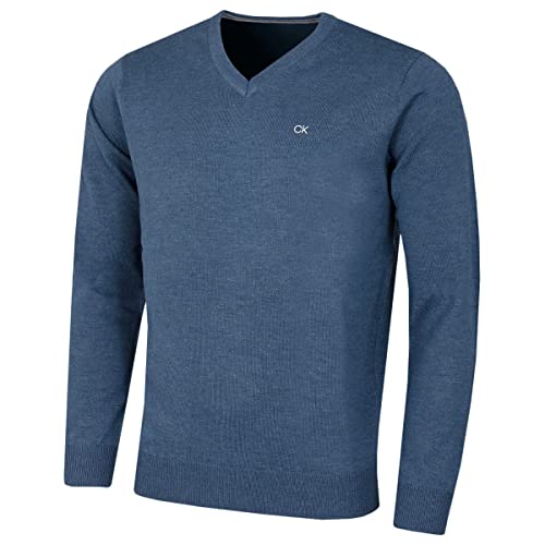Calvin Klein Men's V-Neck Sweater - Denim Marl - M