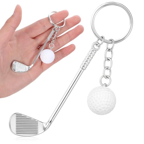 Image of Golf Club Keychain, Golf Gifts Keychain for Men Women Golfers Mini Alloy Golf Keychain Golf Racket Ball Pendant Keychain, Golf Ball with Keychain Bag Pendant Decorations Sports Golf Lovers Gifts
