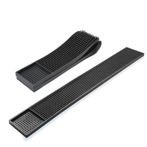Ieron Lot de 2 tapis de bar noirs de 60 x 8 cm