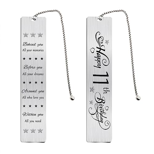Jzxwan JZX6011 Happy 11Th Birthday Gifts For Teen Girls Boys, Sweet 11 Year Old Birthday Bookmark Gift For Women Men, 11 Yr Bday Book Mark For Teenager, 2013 Bd Present cover