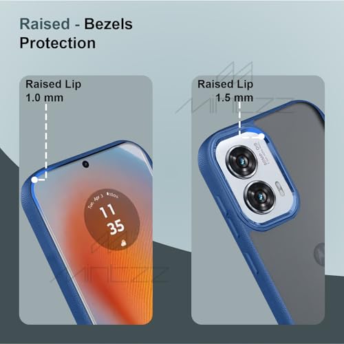 Image of MINTZZ Moto Edge 50 Fusion Back Cover, Leather Design, Protective Cover with Camera Lens Protection, Premium Grip & Slim Fit Durable, Edge 50 Fusion Case (Blue, Moto Edge 50 Fusion)