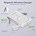 Magnetic Portable Charger Built-in Cables,10000mAh Fast Charging Wireless Charger Station External Battery Pack Slim Pocket Size Power Bank with Stand Compatible with iWatch, iPhone and Android Phones