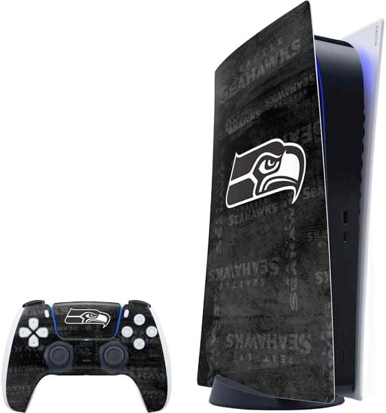 Skinit Decal Gaming Skin Compatible with PS5 Bundle - Officially Licensed NFL Seattle Seahawks Double Vision Design