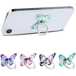 Soporte Pop Para Celular WLLHYF Soporte de anillo de mariposa para teléfono celular, aleación de zinc, con rotación de 360°, patrón de dedo de metal, pintado, universal, compatible con todos los teléfonos inteligentes
