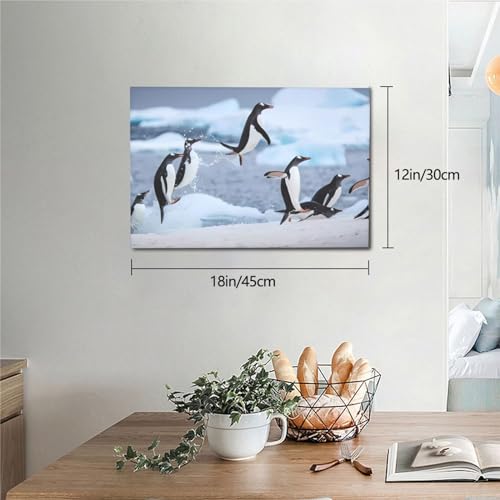 Impression sur toile pingouin de montagne 30x45cm sans cadre