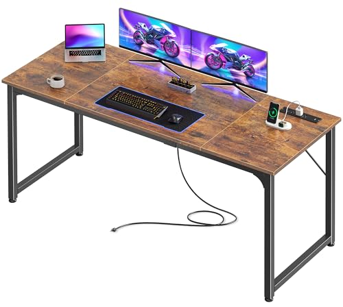 PRAISUN 63 X 24 Inch Office Computer Desk with Power Outlets and USB-C Port, Larger and Longer