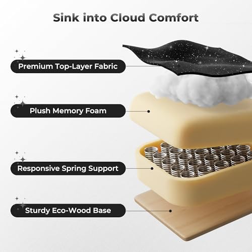 Image of HOMRELEXA Big and Tall Office Chair, Flip Armrests for Pets & Cross Legged Sitting, Executive Ergonomic Computer Gaming Chair with Foot Rest, Gliter Fabric Wide Seat Reclining Desk Chair