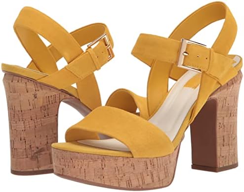 Franco Sarto Womens Scarlett Platform Sandal Sunset Yellow Suede 10 M | Image 6