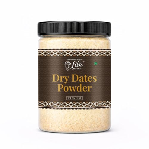 Image of LILA DRY FRUITS Dry Dates Powder 100 gms Natural Khajoor Powder for Milk, Sweets & Baking | Fine Ground Date Natural Sweetener | Healthy Sugar Substitute Perfect for Kids Children