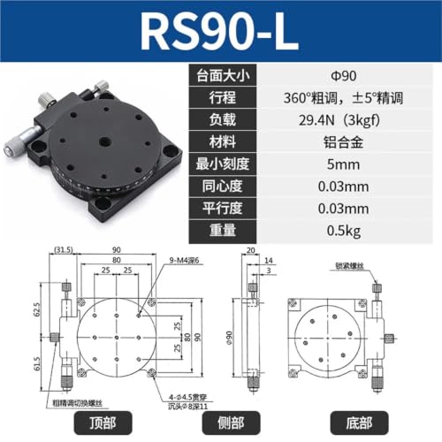 Mesa Deslizante Manual RS90-L plataforma de ajuste de 90mm 2