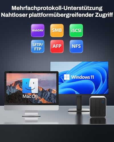 TERRAMASTER F2-425 Plus NAS-Speicher – 2 Einschübe, Intel N150 Quad-Core-CPU, 8 GB RAM DDR5, 5GbE LAN x 2, M.2-Steckplatz x 3, Netzwerkspeicher für Teamarbeit, Multimedia-Server (ohne Festplatte)