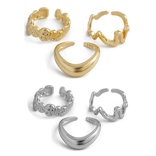 Image of Shining Diva Fashion Combo Set Gold and Silver Plated Rings for Women and Girls Stylish