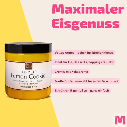 Lemon Cookie Eispaste │MEGA GESCHMACK │ Pimpe deine Eis, Desserts, Getränke, Tortencremes uvm. mit einem kulinarischen Geschmackshighlight auf│ Inhalt 250 g – Bild 4