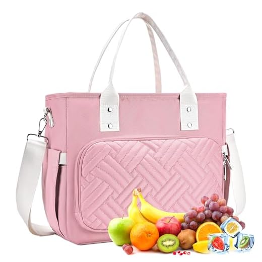 HMLIN OUTOOORS Lancheiras femininas para trabalho, lancheiras com isolamento de camada dupla, lancheira térmica à prova de vazamento com alça de ombro removível com bolsos laterais, sacola