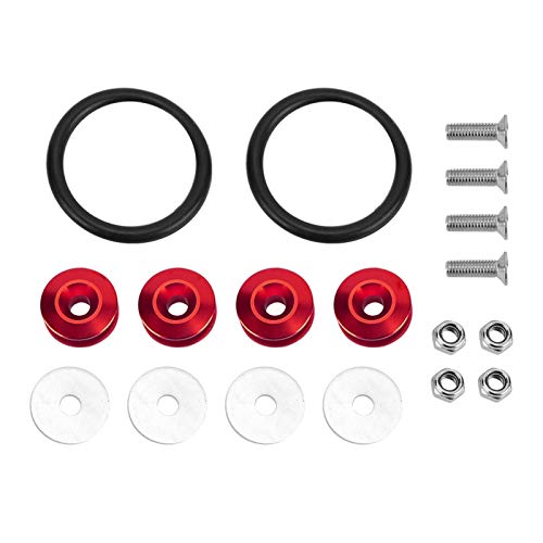 xuuyuu Bumper Quick Release Fasteners,Universal Bumper Quick Release Fasteners Washers Kit for Car Bumper Trunk Mud Guard Lid Fasteners(Red)