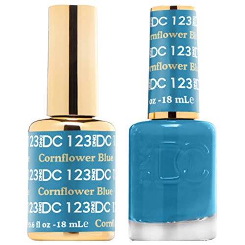 DND DC 123 - CORNFLOWER BLUE Gel & Matching Polish Set - DND DC Gel & Lacquer