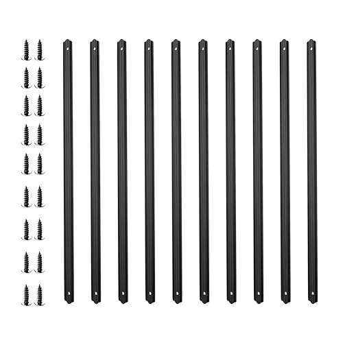 Balustres de terrasse en aluminium noir Brakki, barreaux verticaux durables pour porche