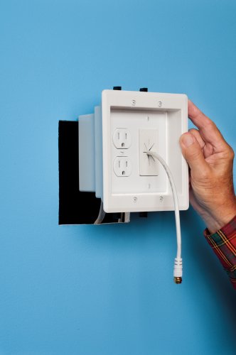 Arlington TVBRA2K-1 In-Wall Wiring Kit, Pre-Wired TV Bridge, 2-Gang Boxes, White, 1-Pack - Thumbnail 4
