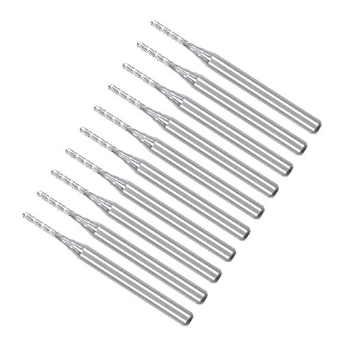 Image of Carbide End Mill Engraving Milling Bits, 1.3mm Bit Dia. 1 /8 inch Shank, CNC Cutting Router Bits Tool - (Applications: for PCB Machine), 10-Pieces