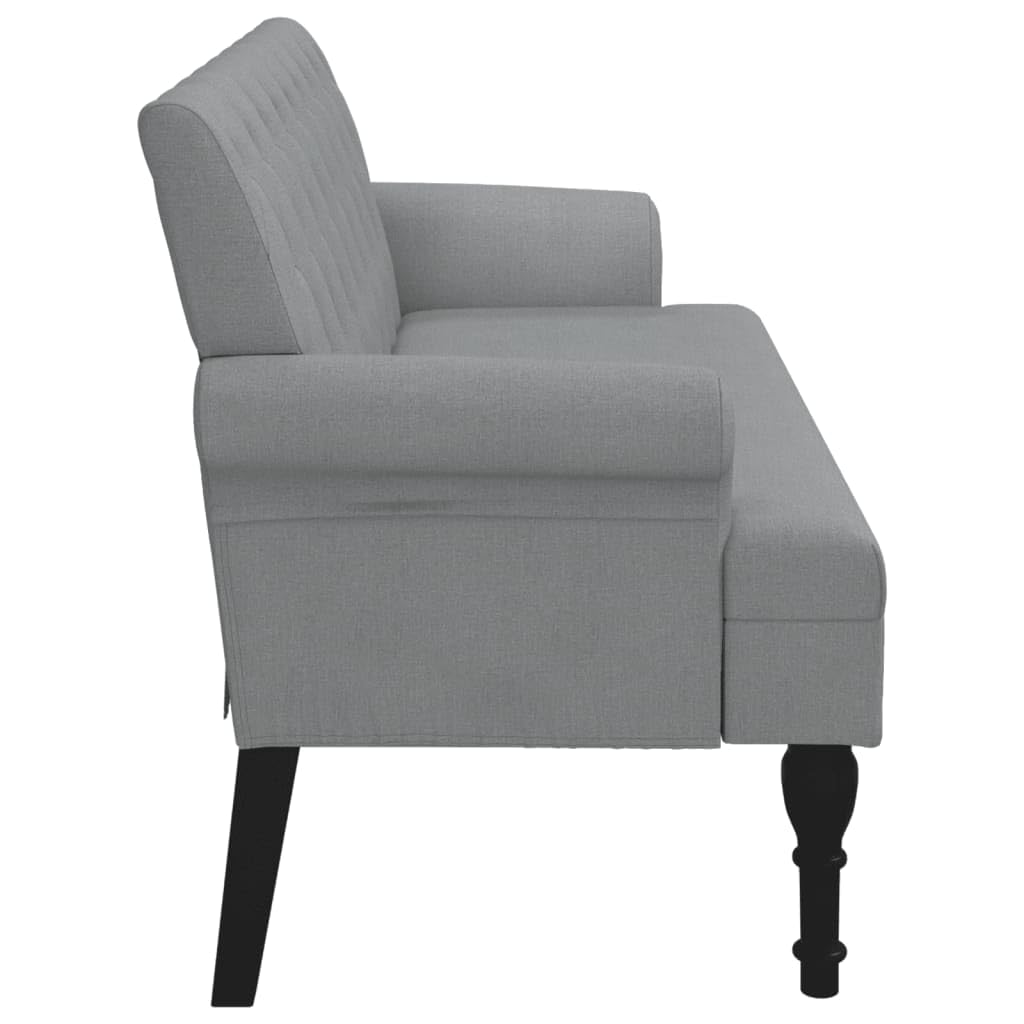 Sofá con respaldo y reposabrazos de tela duradera sobre marco de madera resistente, sofá con patas antiguas y elegantes para una experiencia de asiento elegante en color gris claro