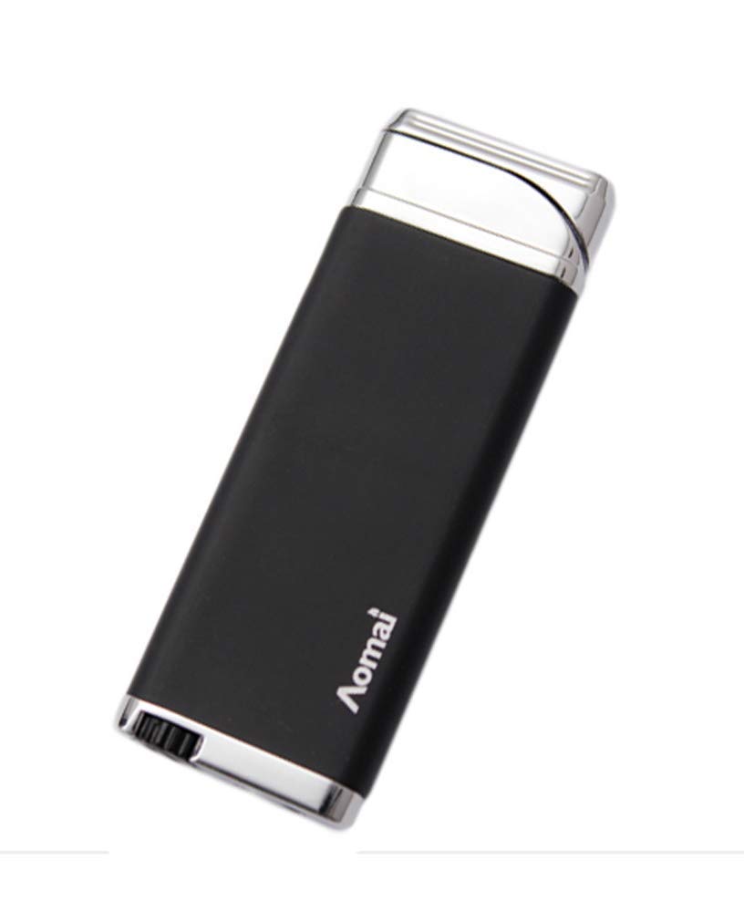 YTMY (senza butano, colore casuale) accendino in metallo torcia antivento fiamma butano accendino regalo, serbatoio atmosferico fiamma regolabile