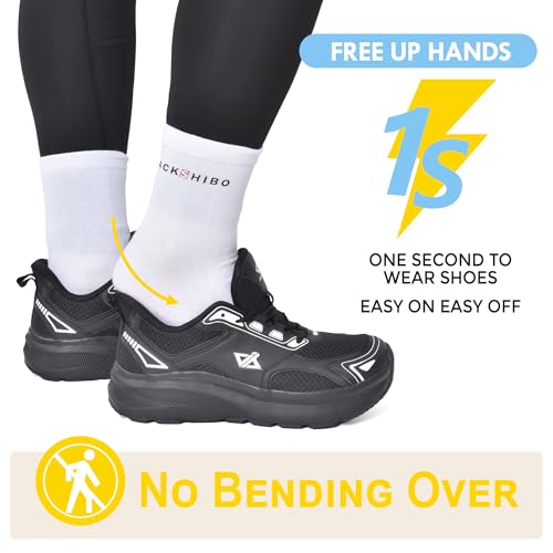 JACKSHIBO Wide Toe Box Shoes for Men Arch Support Slip On Shoes Wide Width Sneakers for Running Walking Athletic Tennis Orthopedic Plantar Fasciitis Workout with Thick Cushioned Zero Drop2