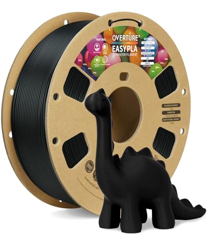 OVERTURE 1.75mm PLA Filament, 5kg (11lbs), +/- 0.03mm Accurate, Fit Most FDM Printers (Black, White, Red, Rock White, Sp