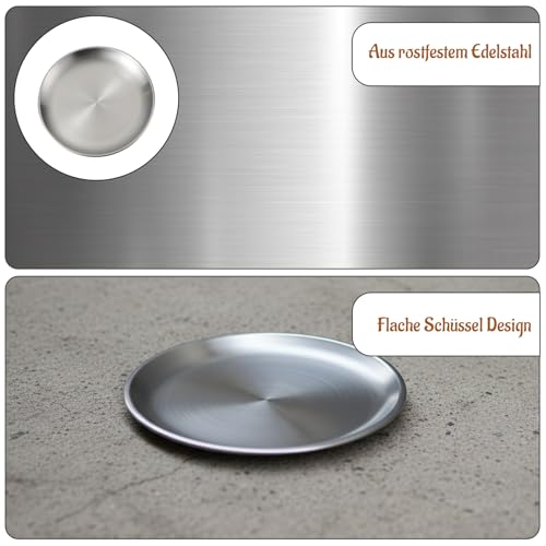 Katzennapf Edelstahl, Futternapf Katze, 3er-Set Futternäpfe Für Katzen Aus Rostfreiem Stahl, 15 x 15 x 2,4 cm, Silberne Katzennäpfe Für Trocken- Und Nassfutter