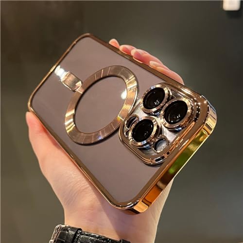 Coque iPhone 13 transparente magnétique or et antichoc de luxe
