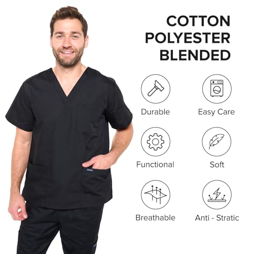 Image of Dagacci Scrubs Medical Uniform Women and Men Scrubs Shirts and Tops