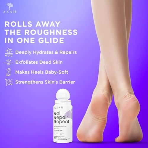 Image of Azah 20% Urea Foot Roll on for Cracked Heels [50 ML] | 2% Lactic Acid, Olive Oil & Vitamin E | Dry and Crack Heel Repair Foot Cream | Exfoliates Dead Skin & Moisturise Repairs Rough Feet